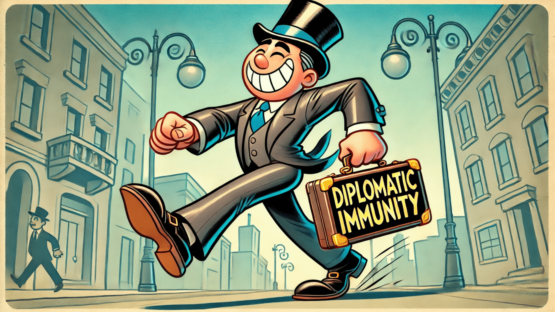 a diplomat happy to have diplomatic immunity